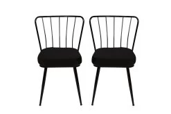 Vella Stoel Set | 100% Metalen Frame | Fluwelen Stof | Zwart 11 Vella Stoel Set | 100% Metalen Frame | Fluwelen Stof | Zwart -Collectie Woonkamermeubels 974NMB1210 20 202 0595