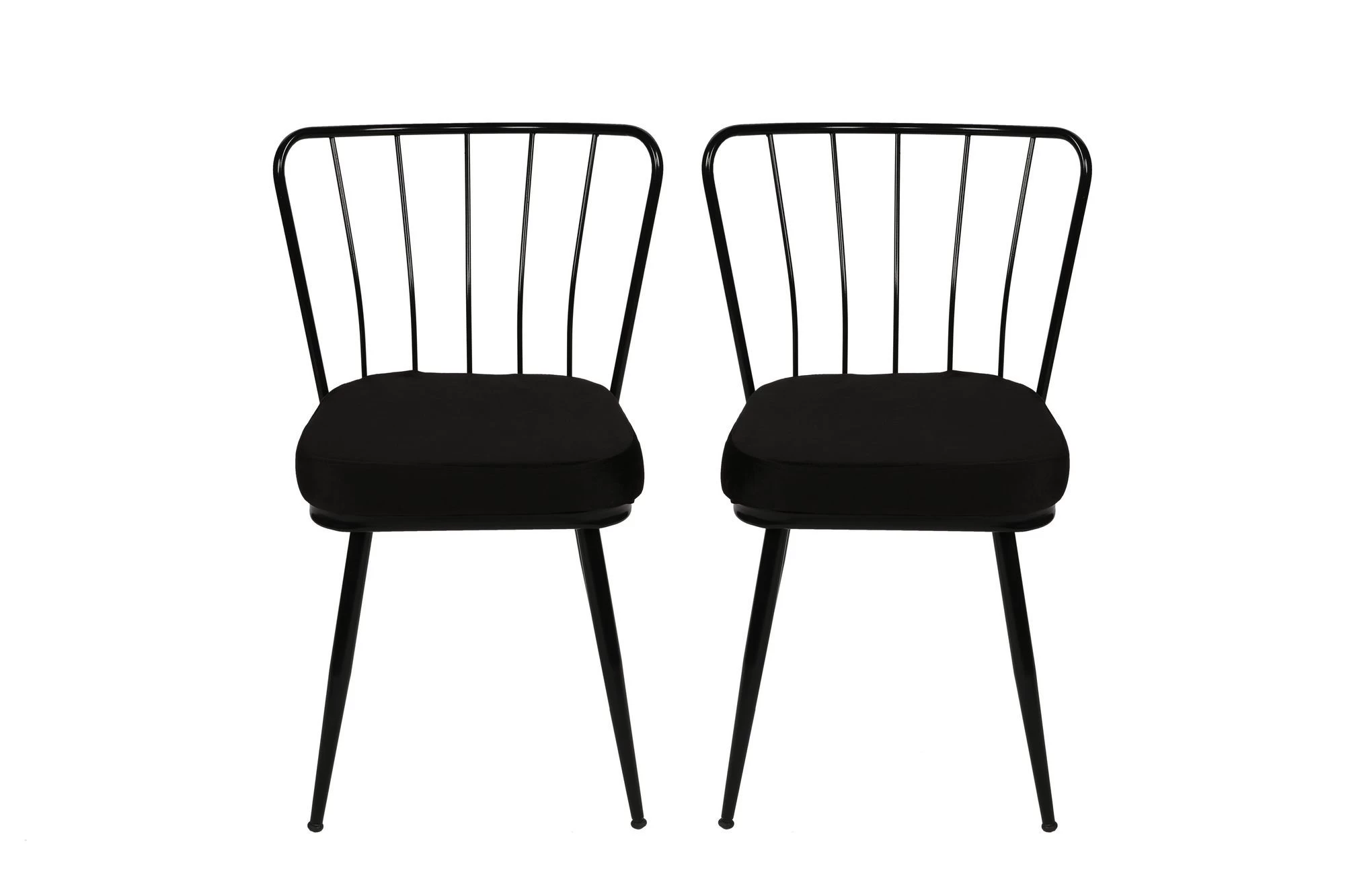 Vella Stoel Set | 100% Metalen Frame | Fluwelen Stof | Zwart 6 Vella Stoel Set | 100% Metalen Frame | Fluwelen Stof | Zwart - Afbeelding 6