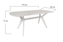 Vella Eettafel | 180x75x80 Cm | Wit | Plastic Poten -Collectie Woonkamermeubels 974NMB1502 20 2011 318d