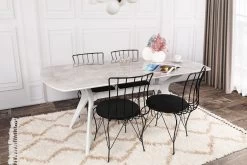 Vella Eettafel | 180x75x80 Cm | Wit | Plastic Poten