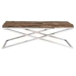 RICHMOND Salontafel Kensington 130x80 - Bruin/zilver -Collectie Woonkamermeubels 9853 5 550e