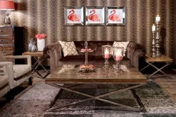 RICHMOND Bijzettafel Kensington 60x60cm - Bruin/zilver 17 RICHMOND Bijzettafel Kensington 60x60cm - Bruin/zilver -Collectie Woonkamermeubels 9853 9852 9851 5 1575