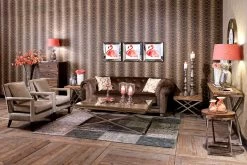 RICHMOND Salontafel Kensington 130x80 - Bruin/zilver -Collectie Woonkamermeubels 9853 9861 9850 9852 1 b354