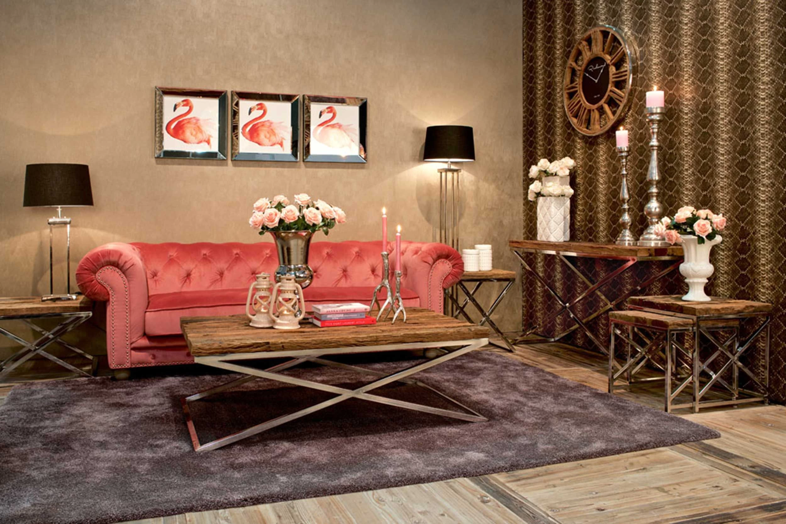 RICHMOND Bijzettafel Kensington 60x60cm - Bruin/zilver 5 RICHMOND Bijzettafel Kensington 60x60cm - Bruin/zilver - Afbeelding 5