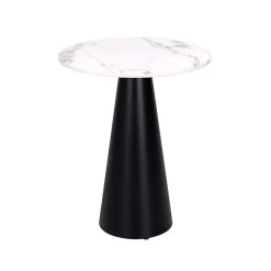 RICHMOND Bijzettafeltje Degas ø50cm - Wit/zwart -Collectie Woonkamermeubels 9916 5 8d13