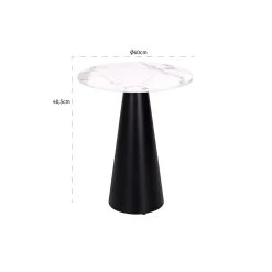 RICHMOND Bijzettafeltje Degas ø50cm - Wit/zwart -Collectie Woonkamermeubels 9916 6 7575