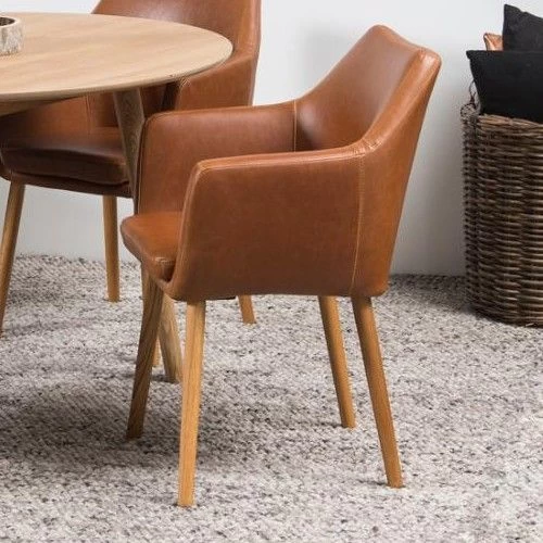 Eetkamerstoel Noria - Bruin/ Donkere Eik 1 Eetkamerstoel Noria - Bruin/ Donkere Eik