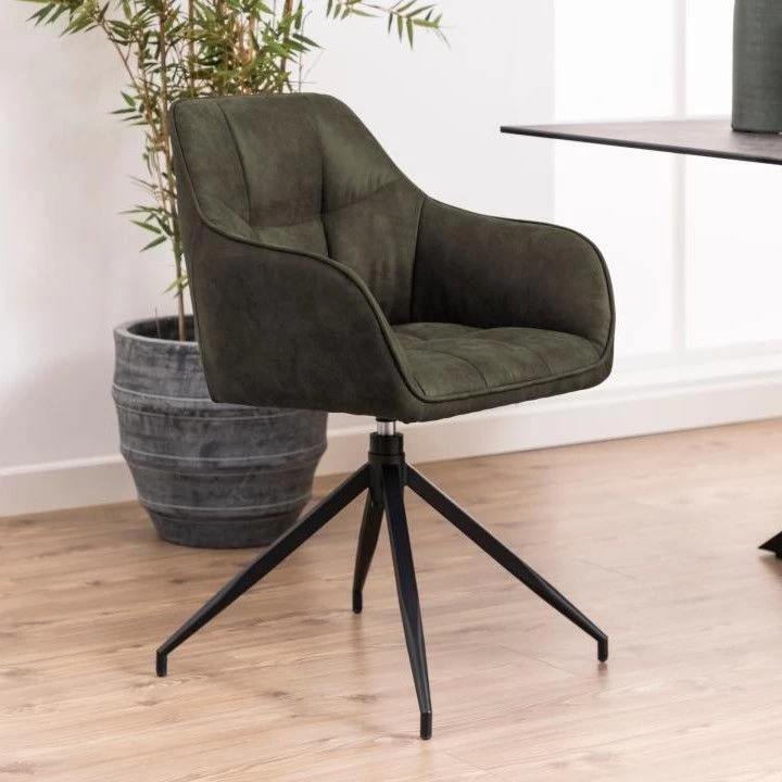 Draaistoel Birgen - Olijfgroen 1 Draaistoel Birgen - Olijfgroen