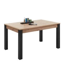 Verlengbare Eettafel Laifis 140/210cm - Zwart/oude Eik