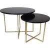 Salontafel Gatsby Set Van 2 Marmer En Metaal - Zwart/goud