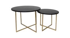 Salontafel Gatsby Set Van 2 Marmer En Metaal - Zwart/goud -Collectie Woonkamermeubels AAO RCT2G 4 1b9b