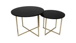Salontafel Gatsby Set Van 2 Marmer En Metaal - Zwart/goud -Collectie Woonkamermeubels AAO RCT2G 5 ce3b