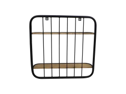 Wandrek Limerick 50cm, 2 Legplanken - Zwart/bruin -Collectie Woonkamermeubels AAO WR2 4 b00c