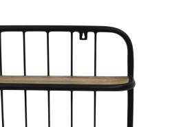 Wandrek Limerick 50cm, 2 Legplanken - Zwart/bruin -Collectie Woonkamermeubels AAO WR2 5 57bc