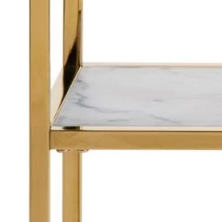 Sidetable Anika 80x26cm 1 Legplank - Wit Marmer/ Goud -Collectie Woonkamermeubels ADEE0851 542B 474A 9836 1EFF682D12A6 c2d7