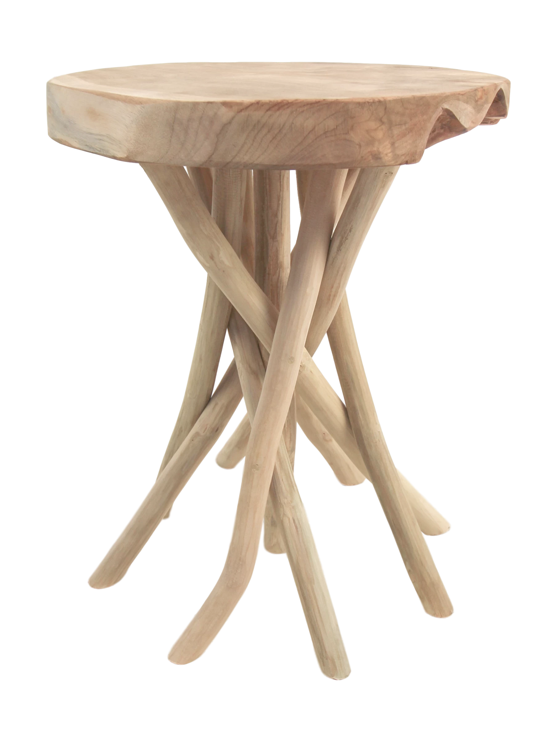 Kruk Branch ø35 Cm - Licht Teakhout 6 Kruk Branch ø35 Cm - Licht Teakhout - Afbeelding 6