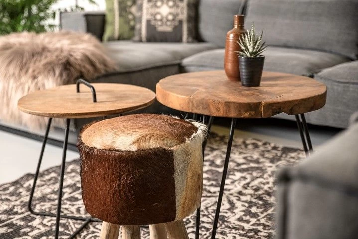 Bijzettafel Root ø55cm Ronde Boomstam Schijf – Teak/wortelhout 2 Bijzettafel Root ø55cm Ronde Boomstam Schijf – Teak/wortelhout - Afbeelding 2