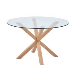 Eettafel Hasel ø120cm - Bruin/glas