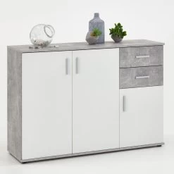FMD Commode Albi 3 Deuren & 2 Laden - Beton/wit