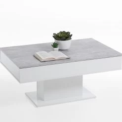 FMD Salontafel Lola 1 Lade - Beton/hoogglans Wit