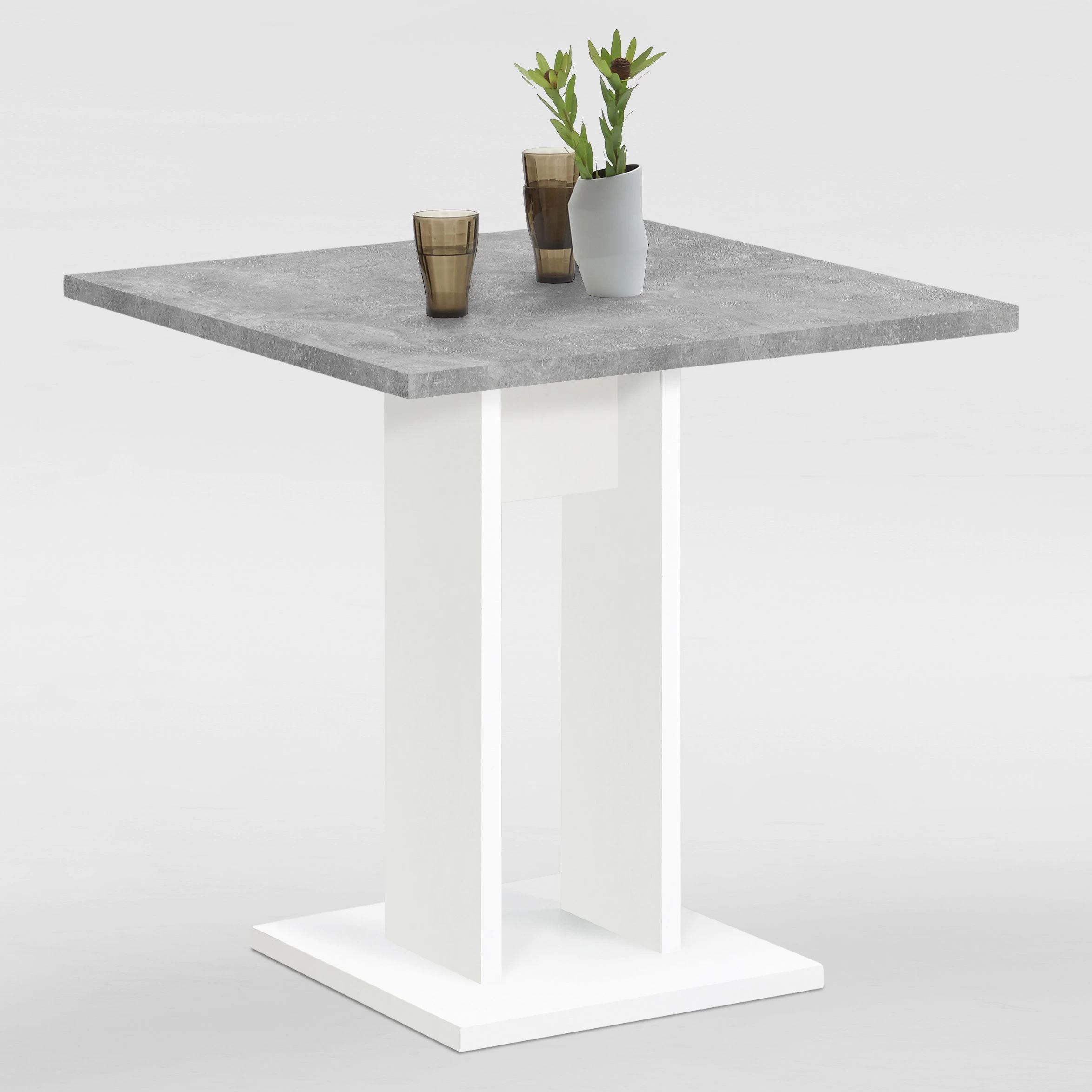 FMD Eettafel Brandon 70x70 - Wit/beton 1 FMD Eettafel Brandon 70x70 - Wit/beton