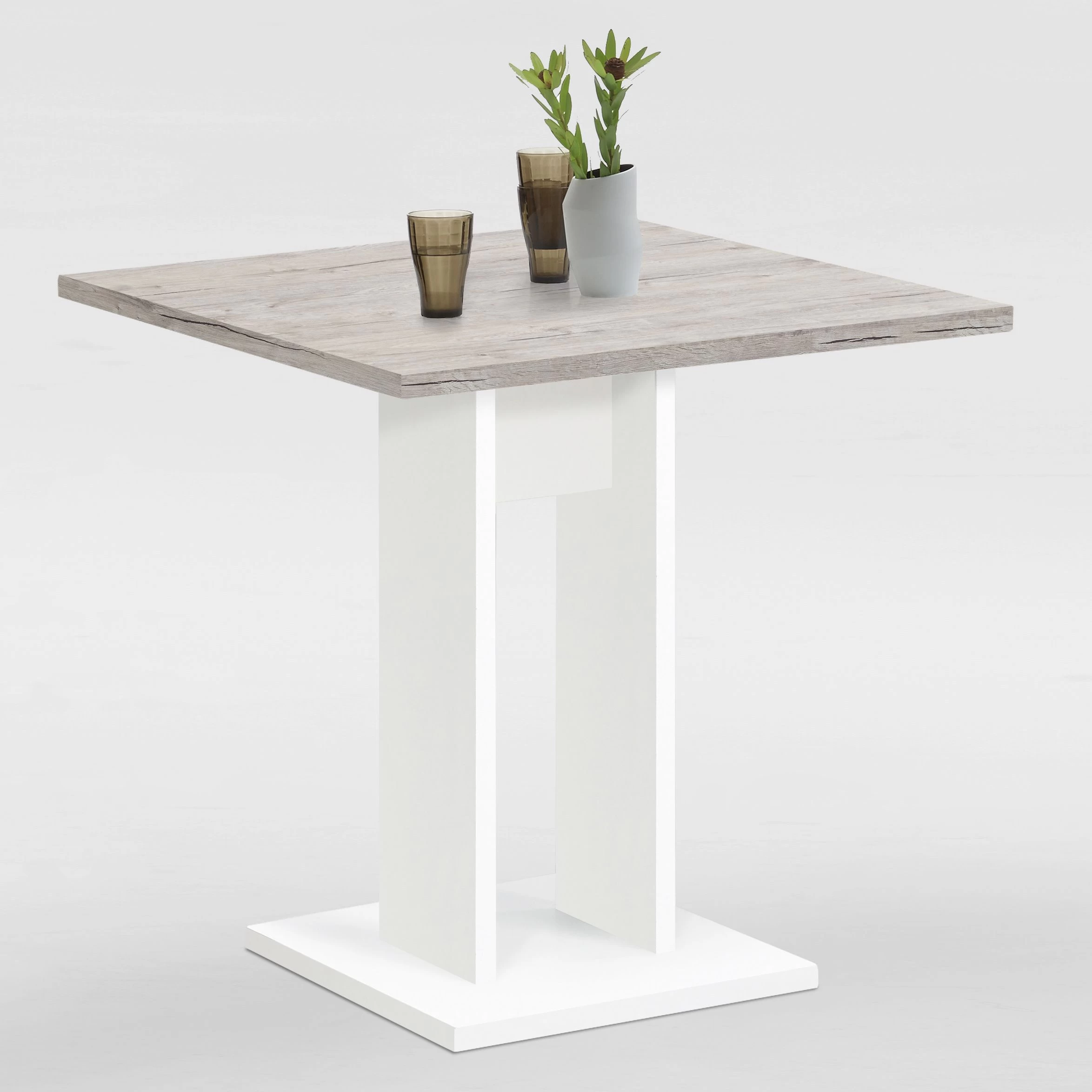 FMD Eettafel Brandon 70x70 - Wit/grijze Eik 1 FMD Eettafel Brandon 70x70 - Wit/grijze Eik