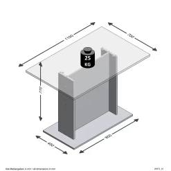 FMD Eettafel Brandon 110x70 - Beton -Collectie Woonkamermeubels Bandol 3 3D 1a07
