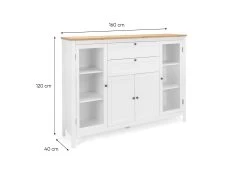 Buffetkast Berge 4 Deuren & 2 Lades - Wit/eik 13 Buffetkast Berge 4 Deuren & 2 Lades - Wit/eik -Collectie Woonkamermeubels Bergen 52 m 235a