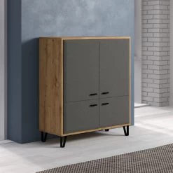 Kabinetkast Blanshe | 98 X 42 X 112 Cm | Navarra Oak-design -Collectie Woonkamermeubels Blanshe KO 2122 862 C9 dynamisch 20220413 aff9