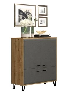 Kabinetkast Blanshe | 98 X 42 X 112 Cm | Navarra Oak-design -Collectie Woonkamermeubels Blanshe KO 2122 862 C9 dynamisch D Freisteller 20220425 1077