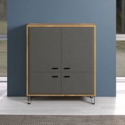 Kabinetkast Blanshe | 98 X 42 X 112 Cm | Navarra Oak-design -Collectie Woonkamermeubels Blanshe KO 2122 862 C9 frontal 20220413 2123