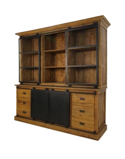 Vitrinekast Blackburn 220cm 2 Deuren & 6 Lades - Teak 9 Vitrinekast Blackburn 220cm 2 Deuren & 6 Lades - Teak -Collectie Woonkamermeubels CACS220 3 2679