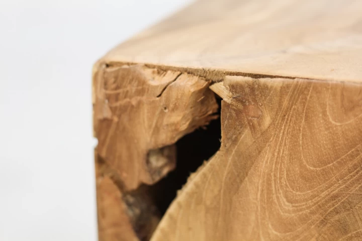 Bijzettafel Curva 40x40 Cm - Teak/natural Wax 3 Bijzettafel Curva 40x40 Cm - Teak/natural Wax - Afbeelding 3