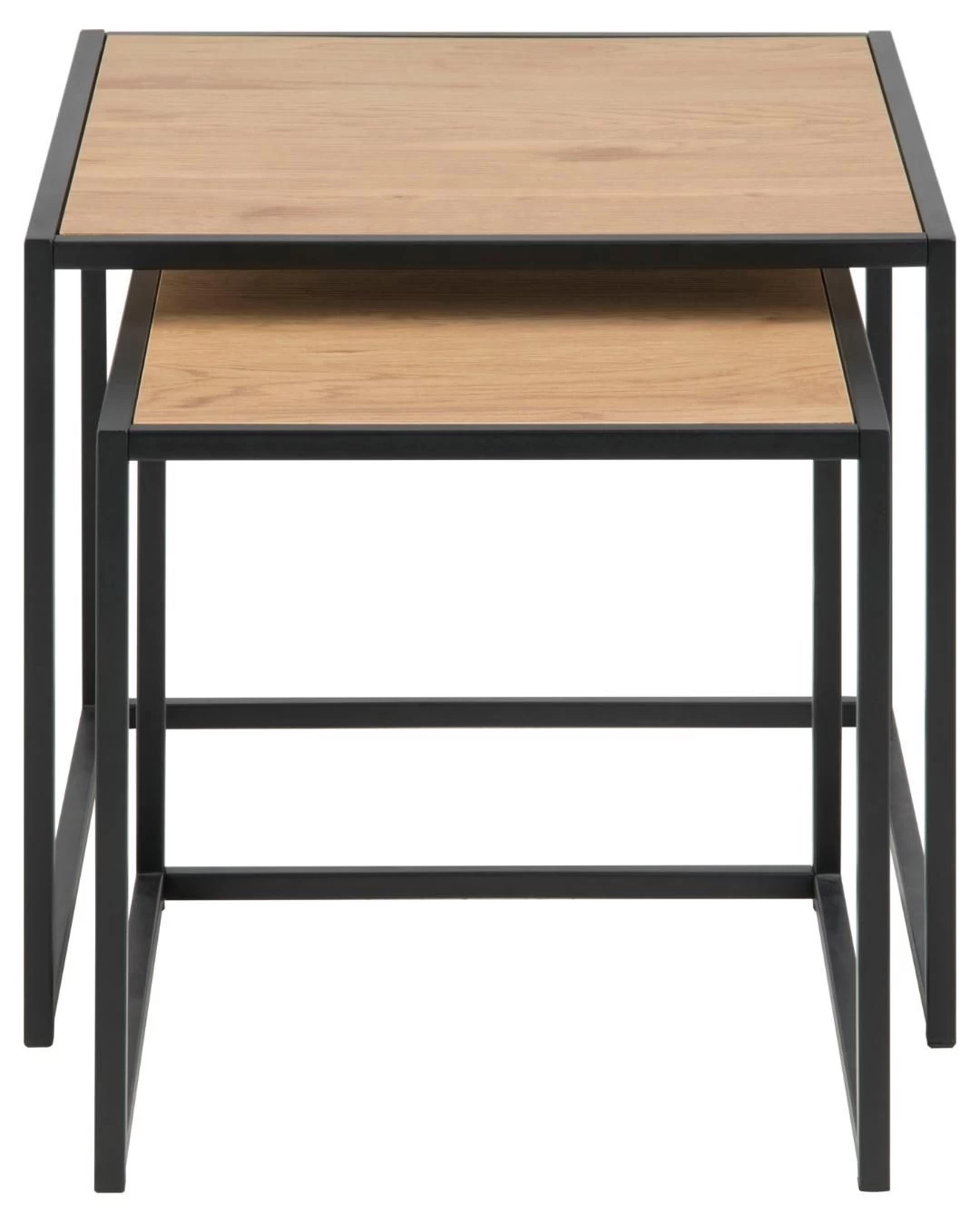 Set Van 2 Bijzettafeltjes Seaford - Zwart/wilde Eik 5 Set Van 2 Bijzettafeltjes Seaford - Zwart/wilde Eik - Afbeelding 5