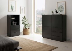FMD Commode Damien 50cm Met 3 Lades - Zwart -Collectie Woonkamermeubels Dark 2 6 komp e5b6
