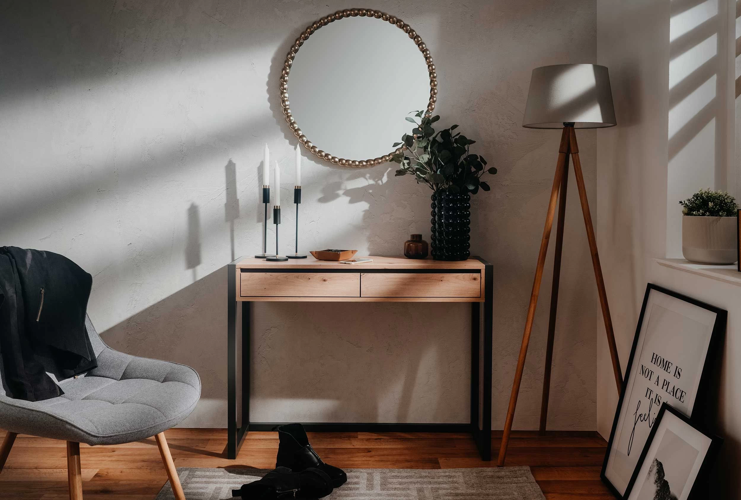 Sidetable Damon 100cm 2 Lades - Eik/antraciet 10 Sidetable Damon 100cm 2 Lades - Eik/antraciet - Afbeelding 10