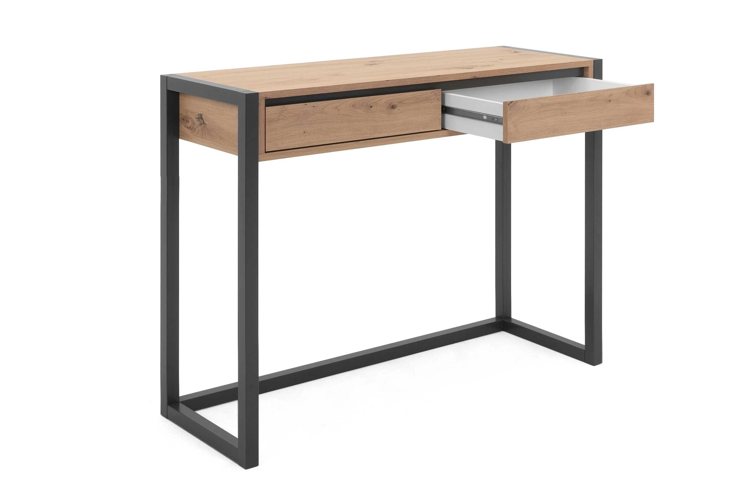 Sidetable Damon 100cm 2 Lades - Eik/antraciet 7 Sidetable Damon 100cm 2 Lades - Eik/antraciet - Afbeelding 7