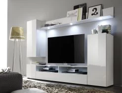 Tv-meubelset Dos | Met Deuren, Lade En Open Opbergruimte | High Glossy White -Collectie Woonkamermeubels Dos WO 1396 945 01 dynamisch 096f
