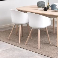 Eetkamerstoel Anouck - Wit/eik