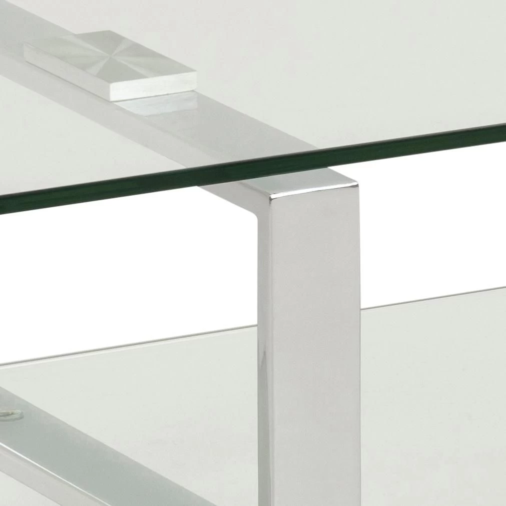 Salontafel Nicola 120cm Met Glazen Tafelblad - Grijs 2 Salontafel Nicola 120cm Met Glazen Tafelblad - Grijs - Afbeelding 2