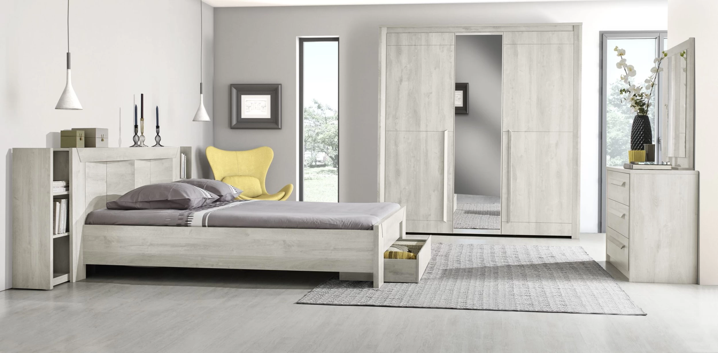 Spiegel Hayden - Gebleekte Eik 2 Spiegel Hayden - Gebleekte Eik - Afbeelding 2