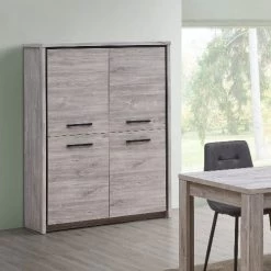 Buffetkast Sela 120cm, 4 Deuren - Grijze Eik