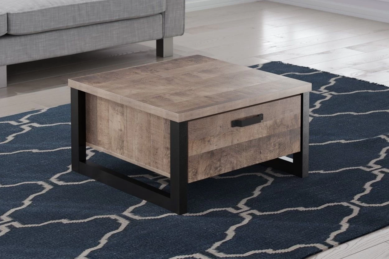 Salontafel Emile | 80 X 80 X 45 Cm | Tobacco Brown Oak-design 2 Salontafel Emile | 80 X 80 X 45 Cm | Tobacco Brown Oak-design - Afbeelding 2