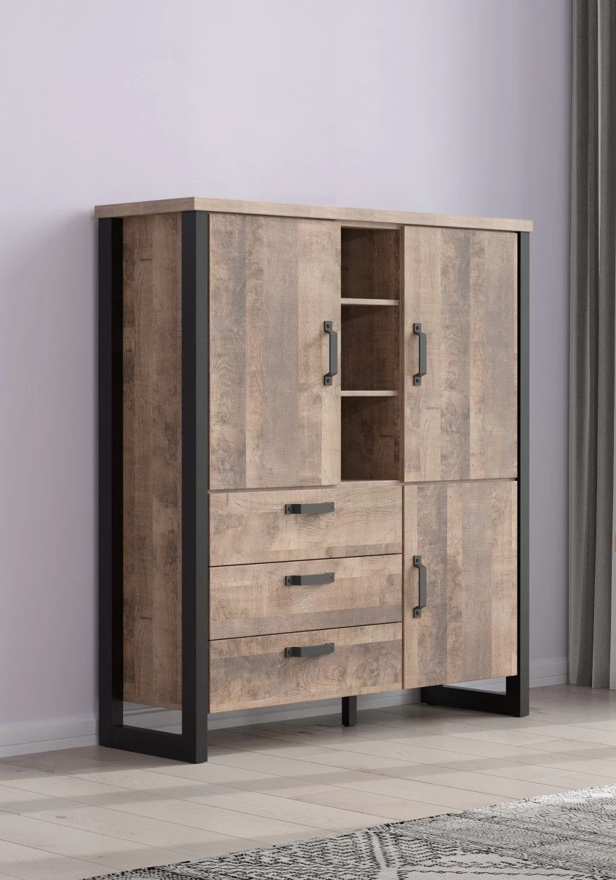 Kabinetkast Emile | 138 X 45 X 155 Cm | Tobacco Brown Oak-decor 3 Kabinetkast Emile | 138 X 45 X 155 Cm | Tobacco Brown Oak-decor - Afbeelding 3