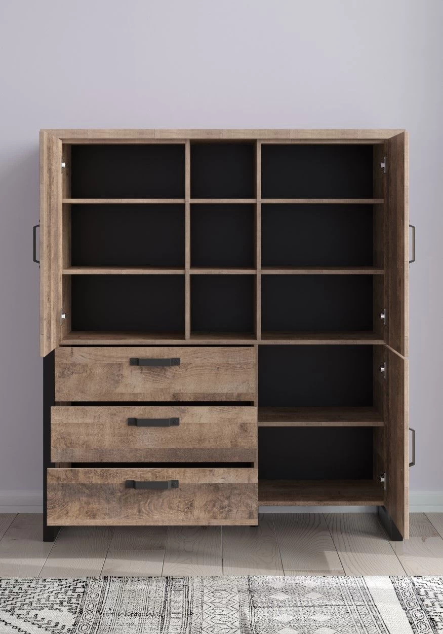 Kabinetkast Emile | 138 X 45 X 155 Cm | Tobacco Brown Oak-decor 2 Kabinetkast Emile | 138 X 45 X 155 Cm | Tobacco Brown Oak-decor - Afbeelding 2