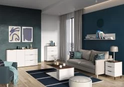 Wandplank Karsten 164cm - Kasjmier/walnoot -Collectie Woonkamermeubels GW California 573 pe dek d dcb7