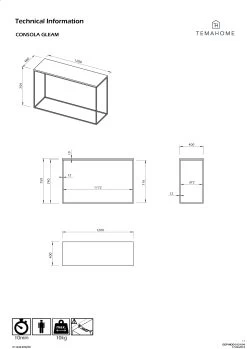 Sidetable Gleam 120cm - Eik/staal -Collectie Woonkamermeubels Gleam Console c6a1