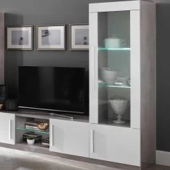 Vitrinekast Greta 2 Deuren - Beton/wit