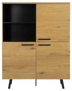 Buffetkast Manon 120cm - Eik/zwart -Collectie Woonkamermeubels H000020728 2 aedc