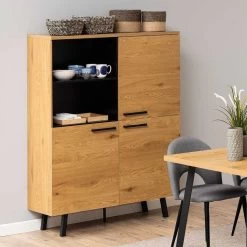 Buffetkast Manon 120cm - Eik/zwart